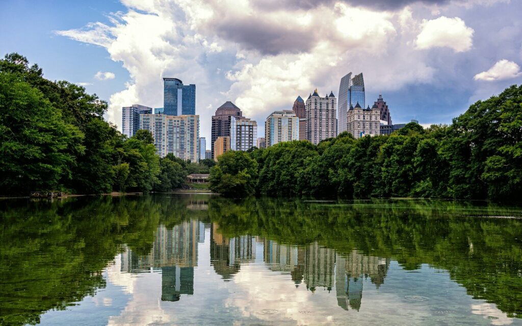 Photo by Terry Granger a body of water with a city in the background